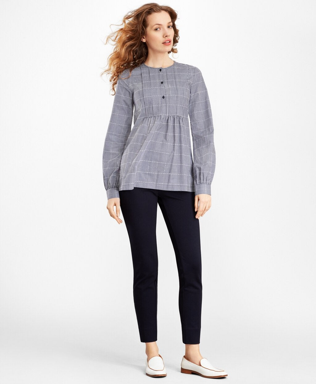 Brooks Brothers Women Checked Supima® Cotton Tunic
