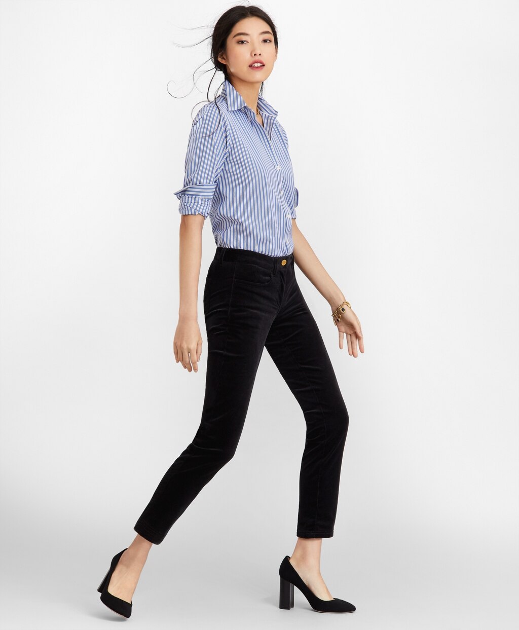 Brooks Brothers Women Classic-Fit Striped Cotton Poplin Luxury Shirt