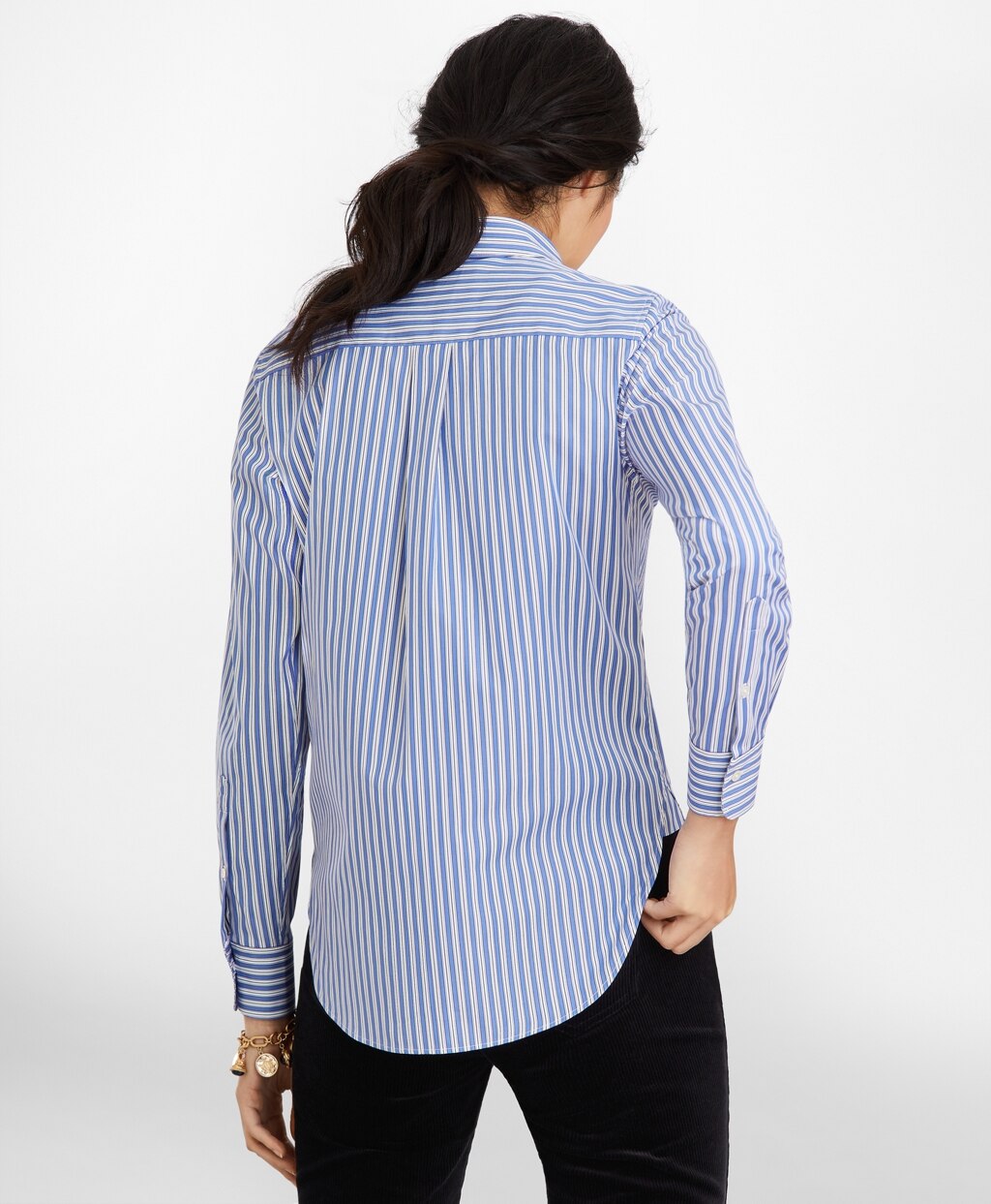 Brooks Brothers Women Classic-Fit Striped Cotton Poplin Luxury Shirt