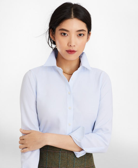 Brooks Brothers Women Classic-Fit Cotton Dobby Luxury Shirt