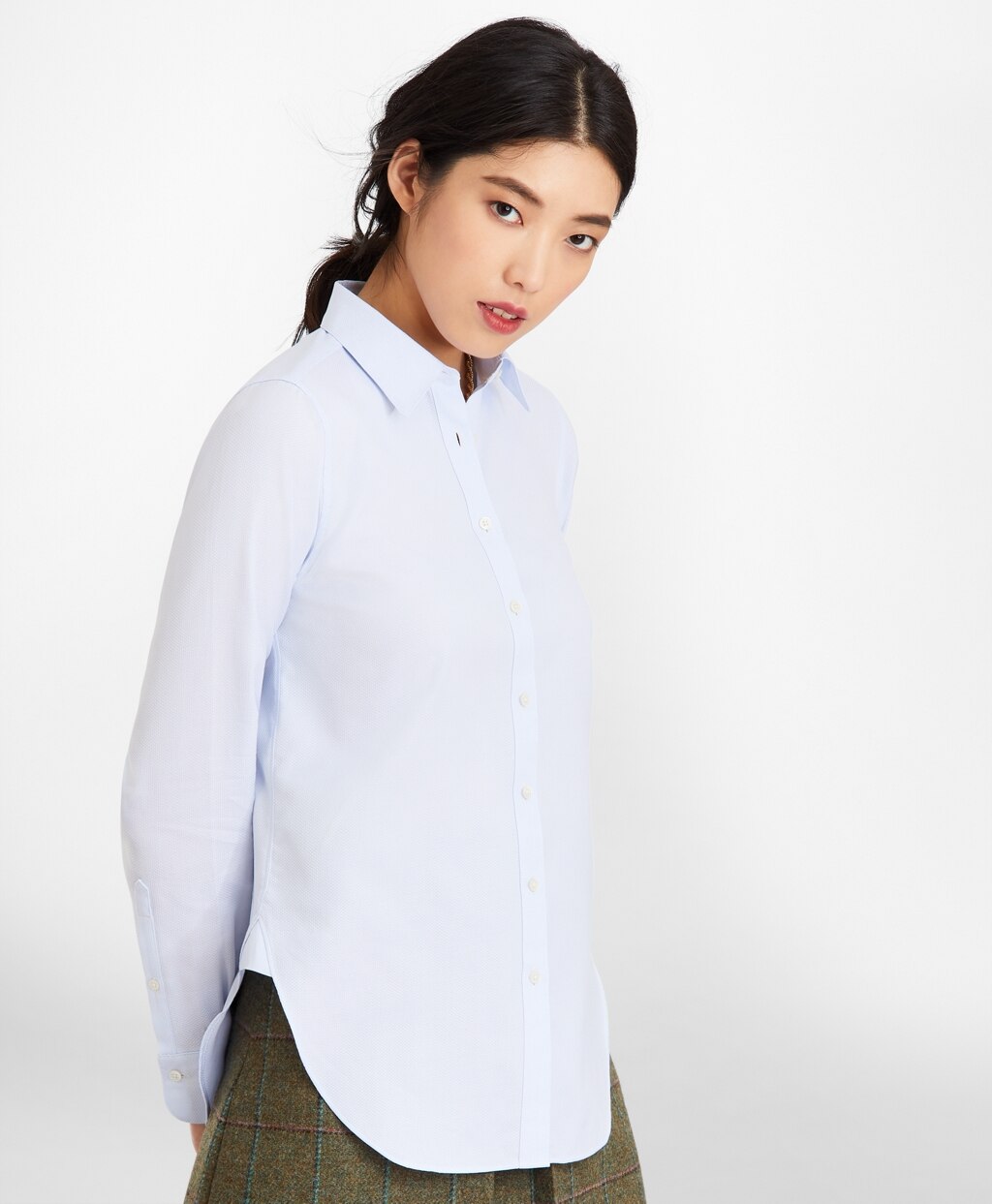 Brooks Brothers Women Classic-Fit Cotton Dobby Luxury Shirt
