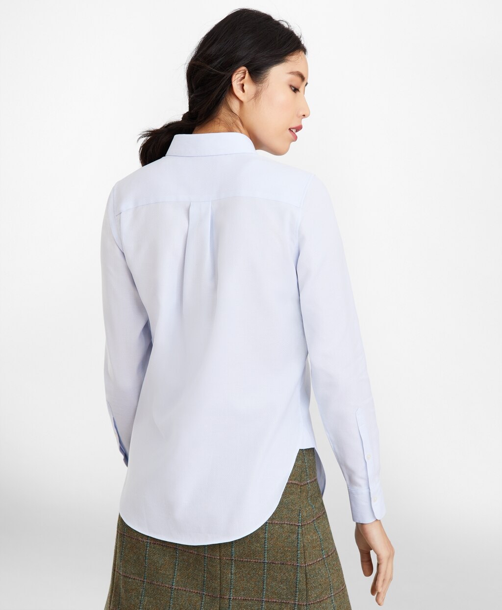 Brooks Brothers Women Classic-Fit Cotton Dobby Luxury Shirt