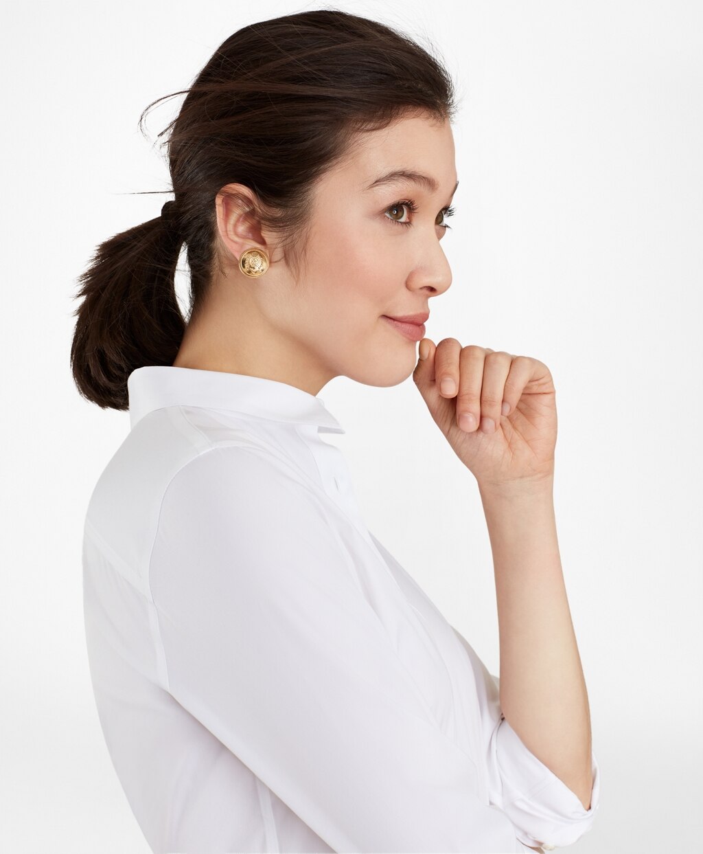 Brooks Brothers Women Tailored-Fit Performance Non-Iron COOLMAX® Twill Shirt