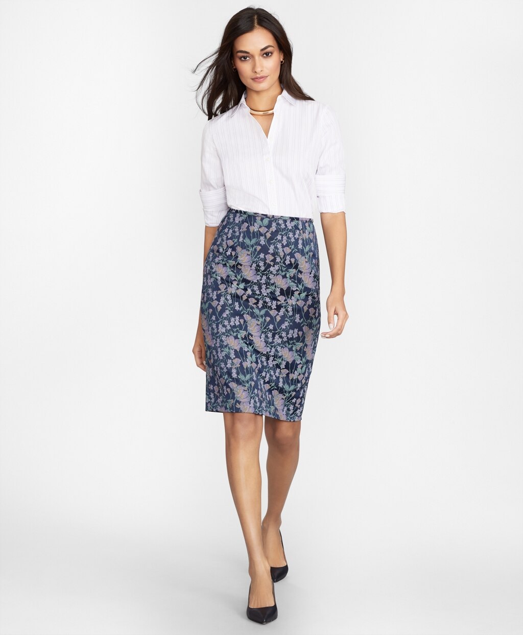 Brooks Brothers Women Non-Iron Striped Supima® Cotton Fitted Shirt