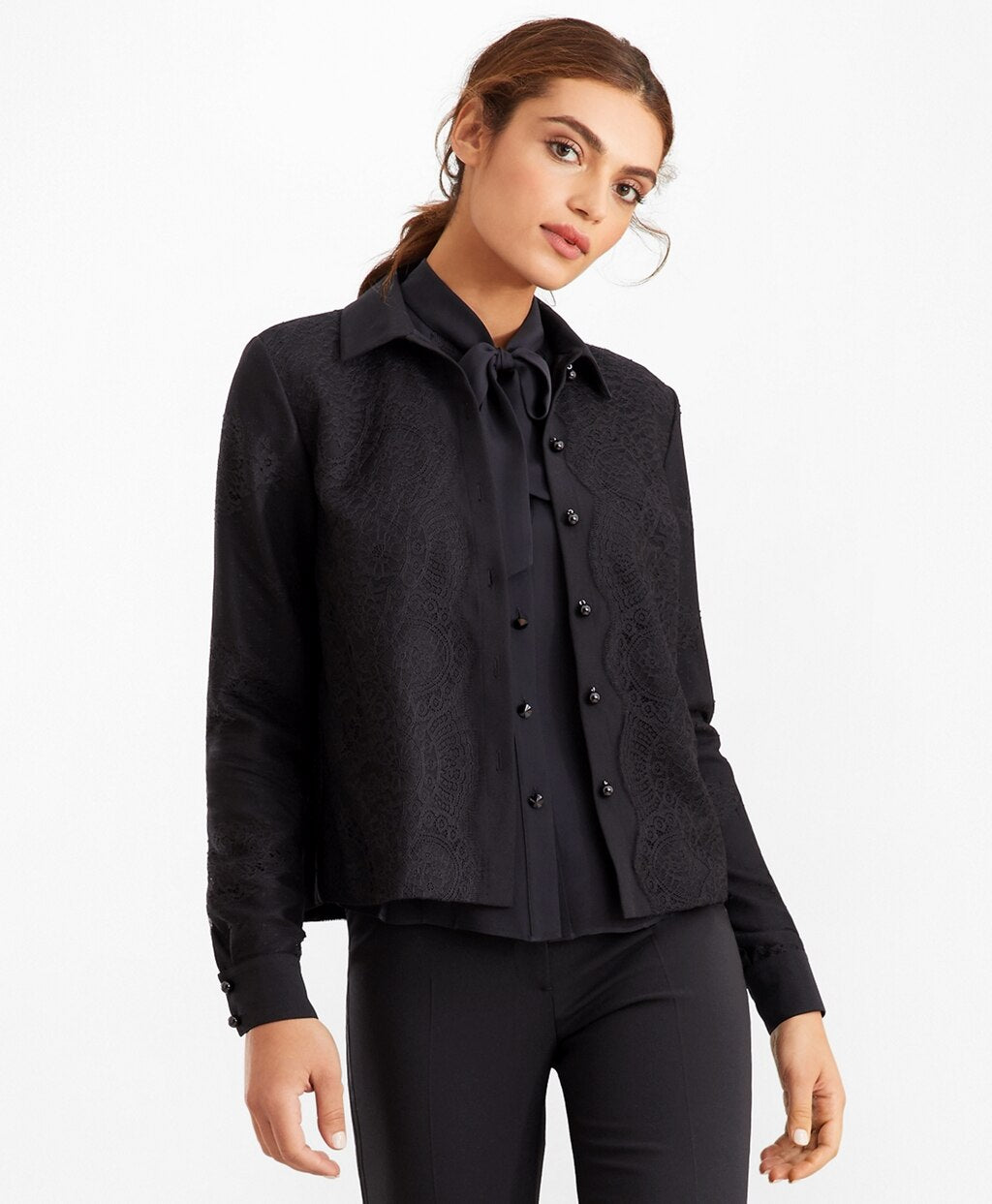 Brooks Brothers Women Lace & Satin Blouse