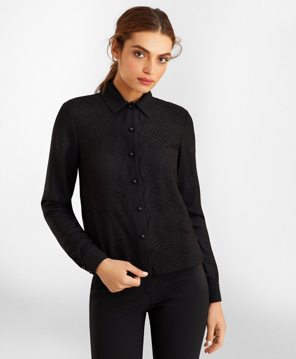 Brooks Brothers Women Lace & Satin Blouse