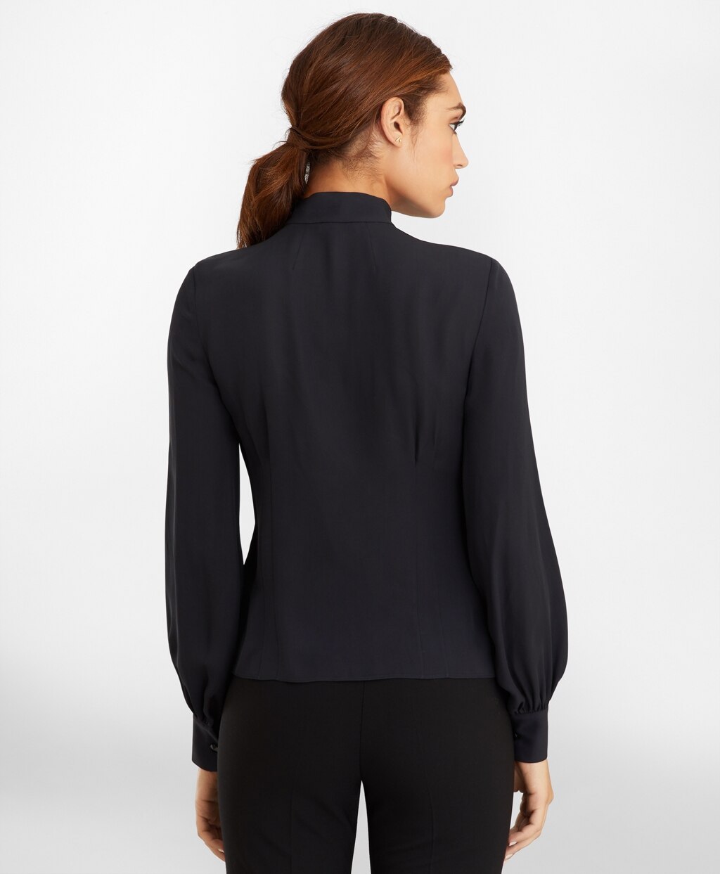 Brooks Brothers Women Bow-Neck Silk Georgette Blouse