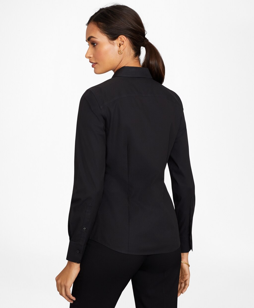 Brooks Brothers Women Non-Iron Tailored-Fit Stretch Supima® Cotton Dress Shirt