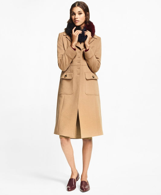 Brooks Brothers Women Camel Hair Polo Coat