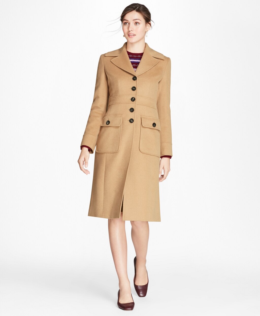 Brooks Brothers Women Camel Hair Polo Coat