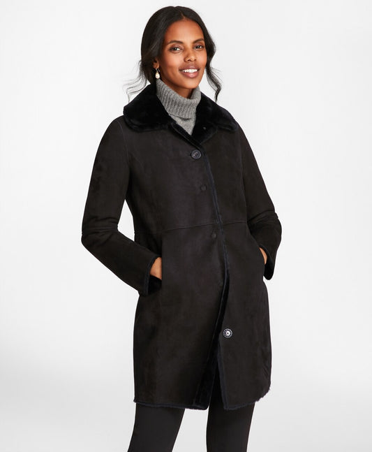 Brooks Brothers Women Shearling Cocoon Coat
