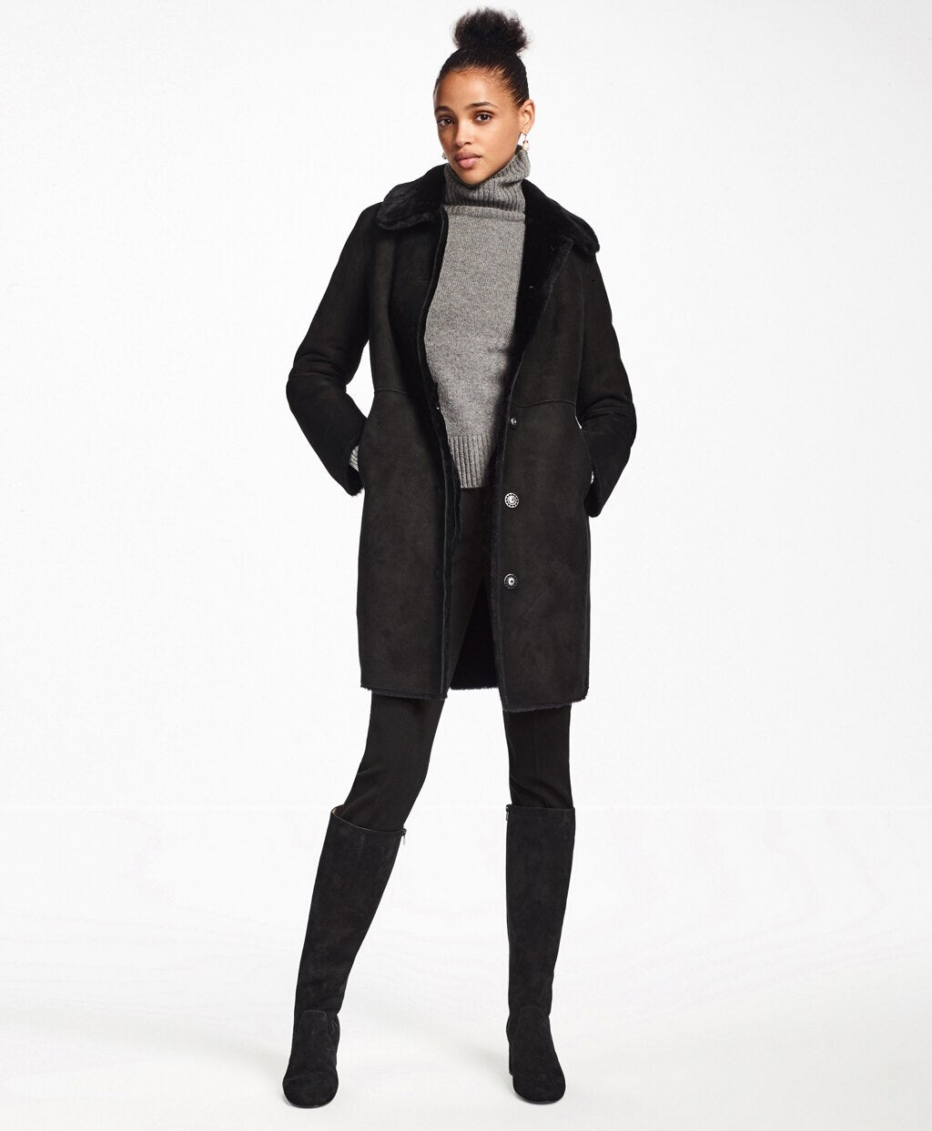 Brooks Brothers Women Shearling Cocoon Coat