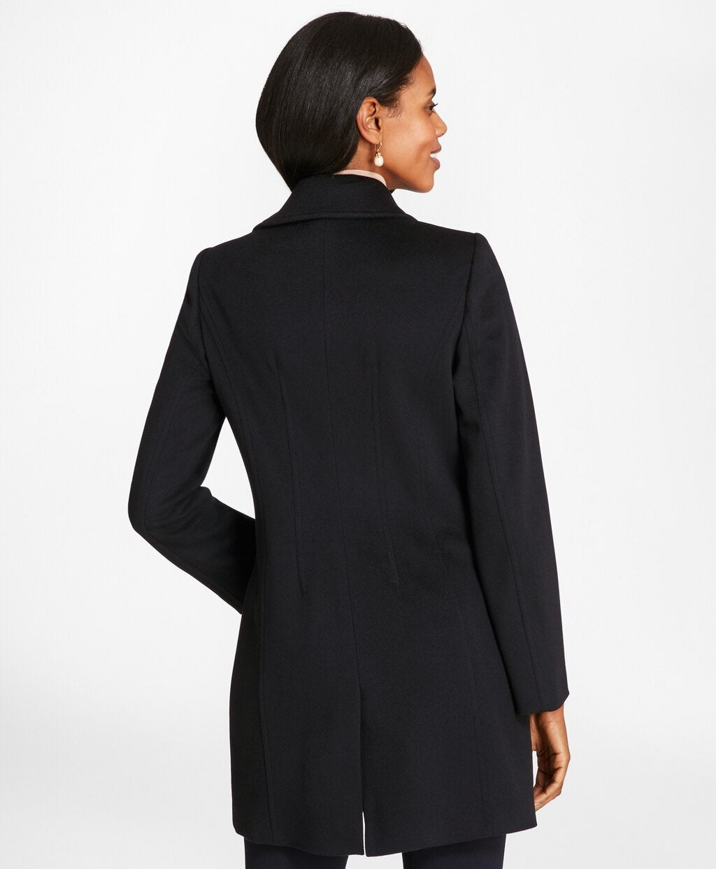 Brooks Brothers Women Brushed Wool Twill Peacoat