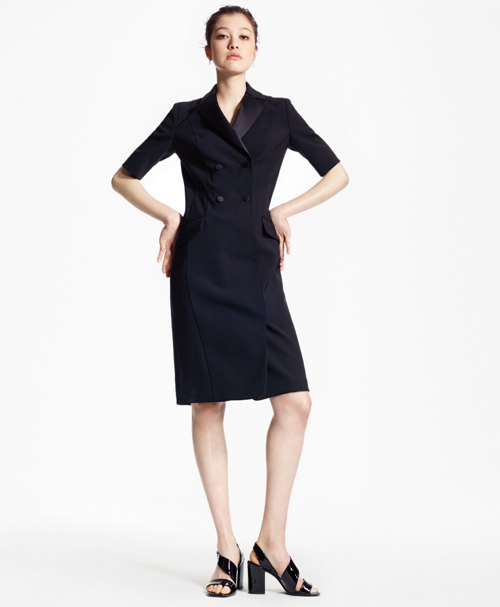 Brooks Brothers Women Double-Breasted Tuxedo Dress
