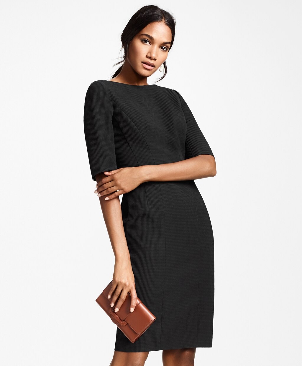 Brooks Brothers Women Stretch-Cotton Jacquard Sheath Dress