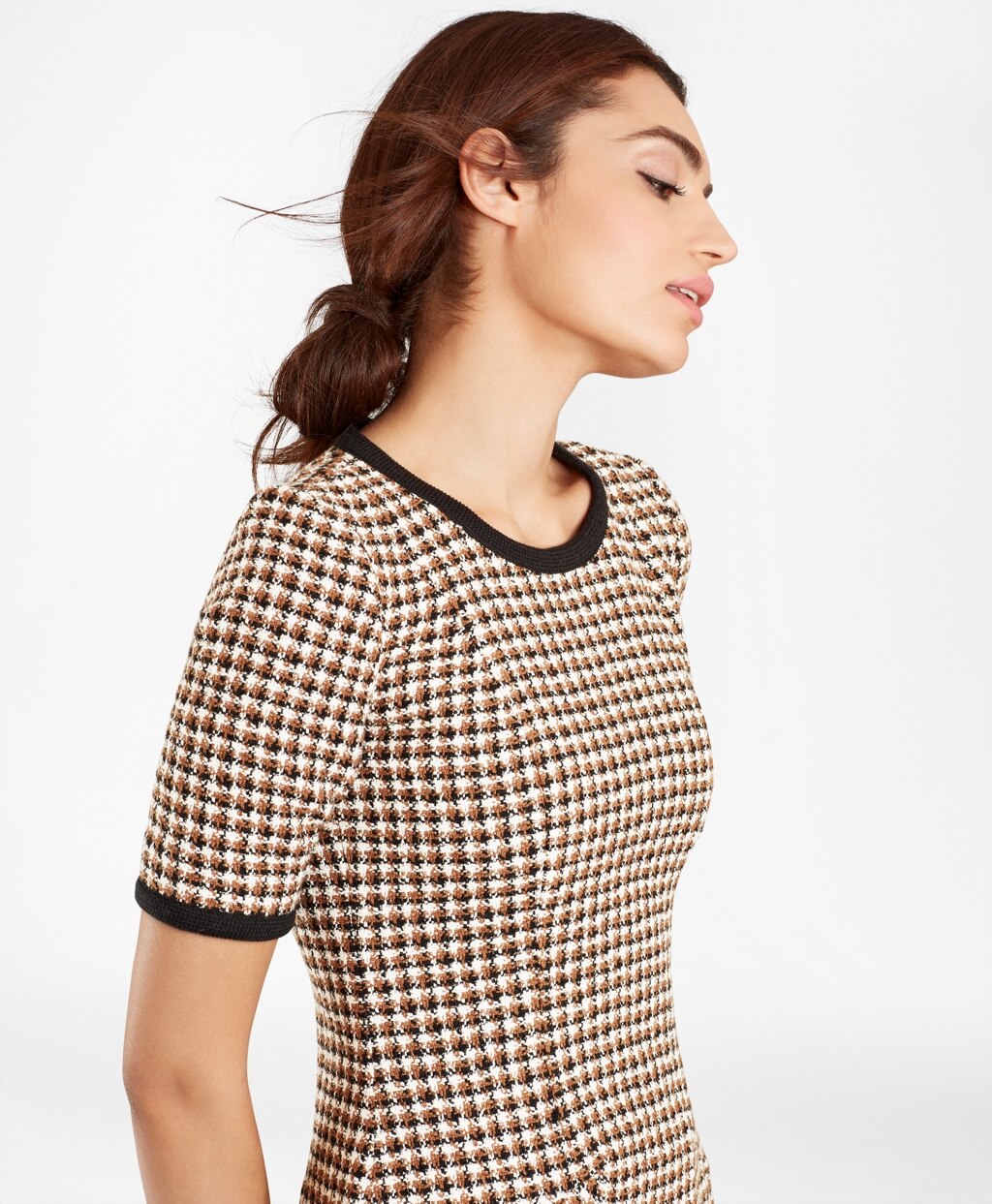 Brooks Brothers Women Checked Tweed A-Line Dress