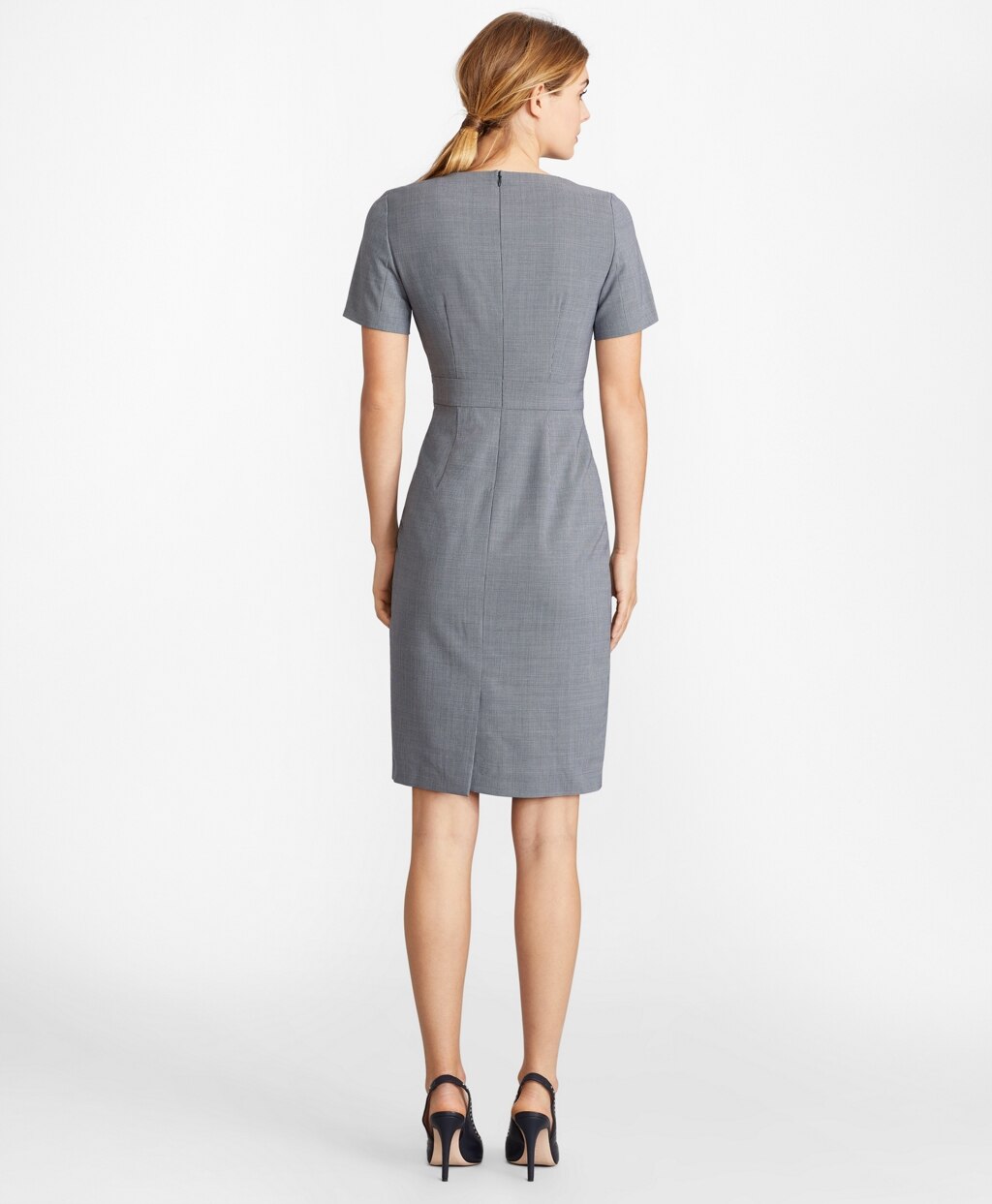 Brooks Brothers Women Houndstooth BrooksCool® Merino Wool Sheath Dress