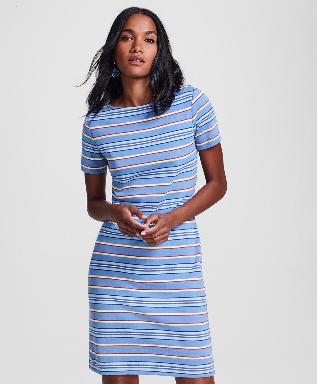 Brooks Brothers Women Striped Supima® Cotton Interlock Jersey Dress