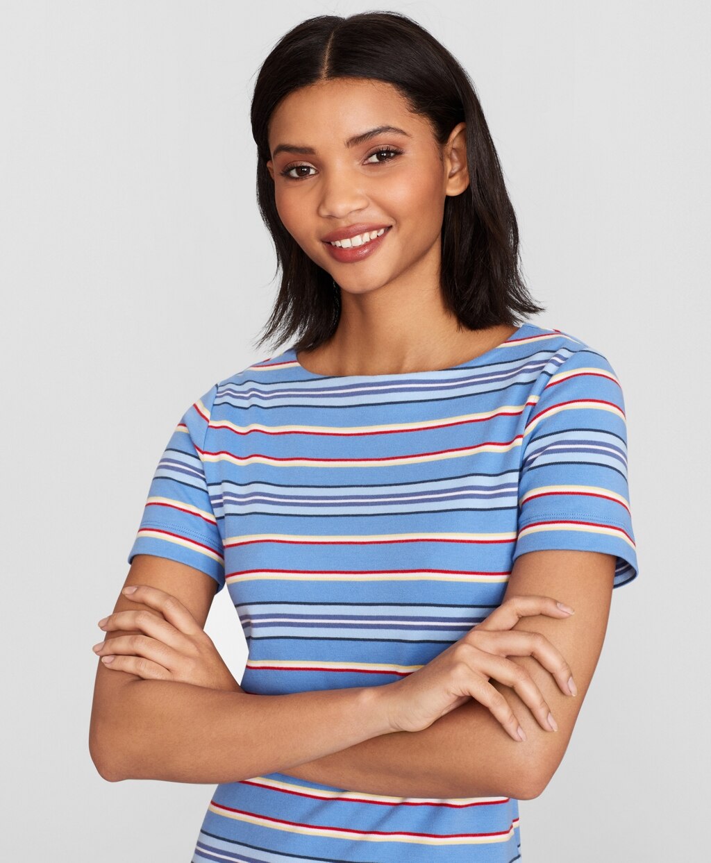 Brooks Brothers Women Striped Supima® Cotton Interlock Jersey Dress
