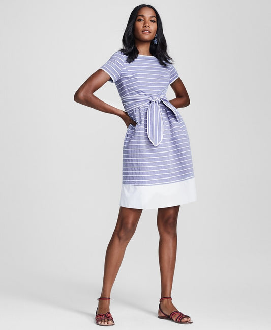 Brooks Brothers Women Striped Cotton Dobby Dress