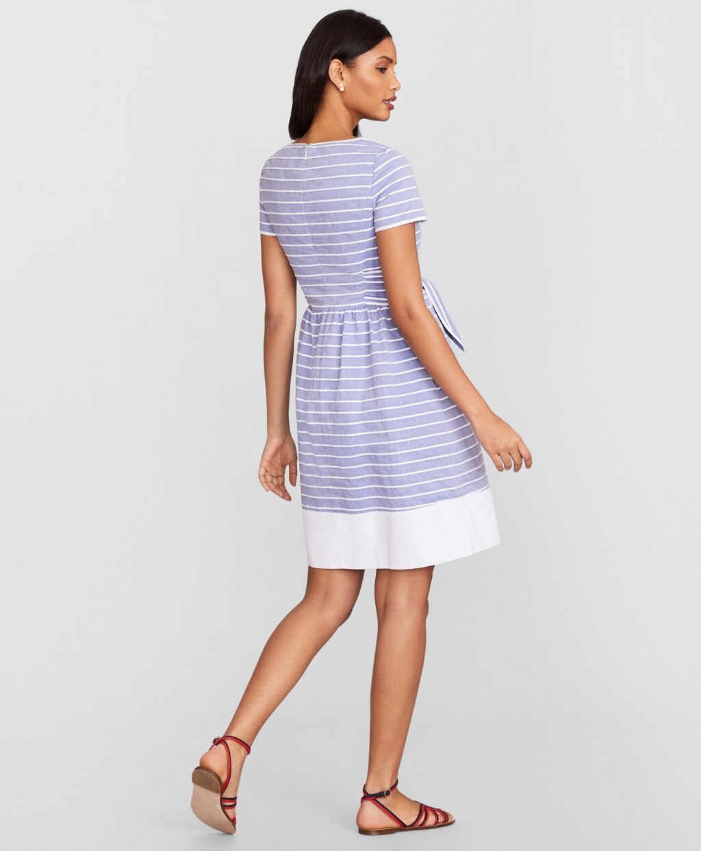 Brooks Brothers Women Striped Cotton Dobby Dress