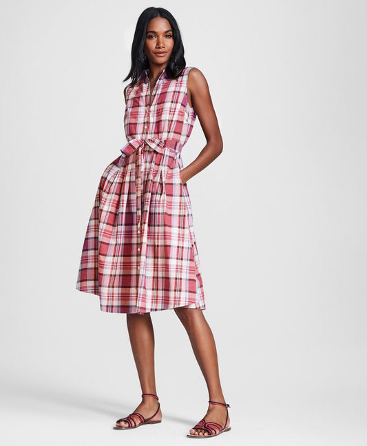 Brooks Brothers Women Madras Cotton Shirt Dress