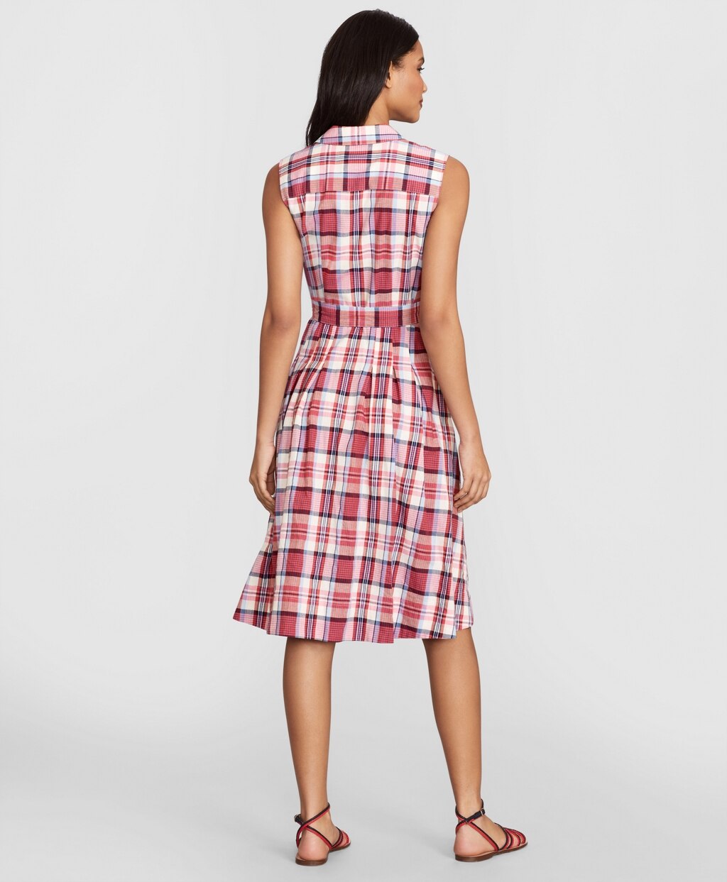 Brooks Brothers Women Madras Cotton Shirt Dress
