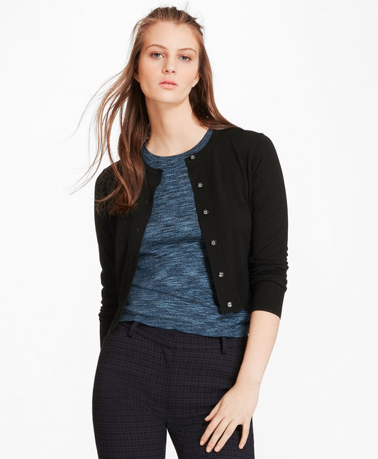 Brooks Brothers Women Merino Wool Cropped Cardigan