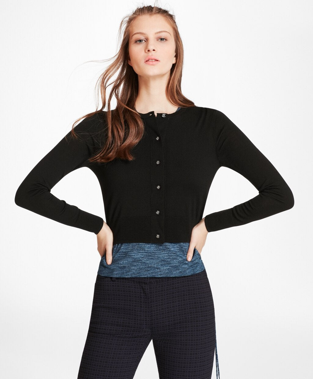 Brooks Brothers Women Merino Wool Cropped Cardigan