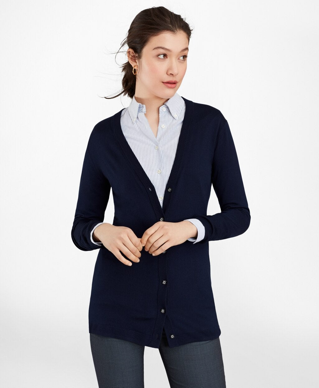 Brooks Brothers Women Merino Wool Long Cardigan