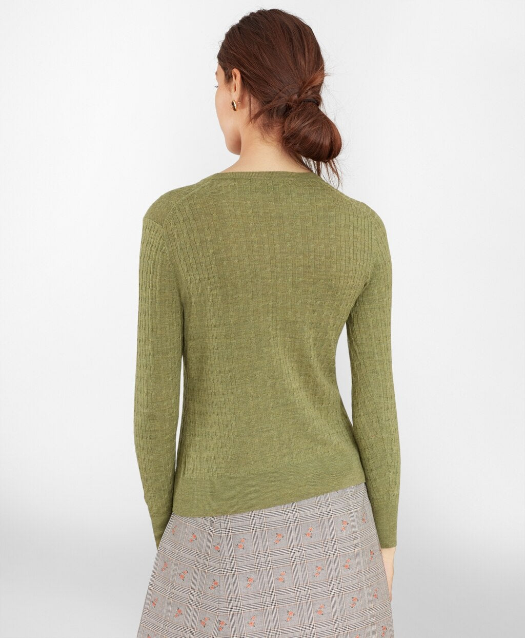 Brooks Brothers Women Cable-Knit Merino Wool Sweater