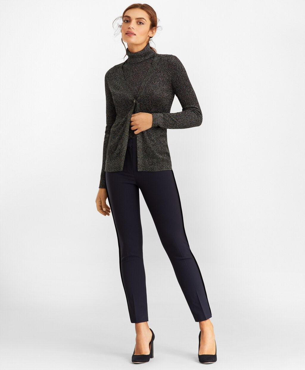 Brooks Brothers Women Sparkle-Knit Cardigan