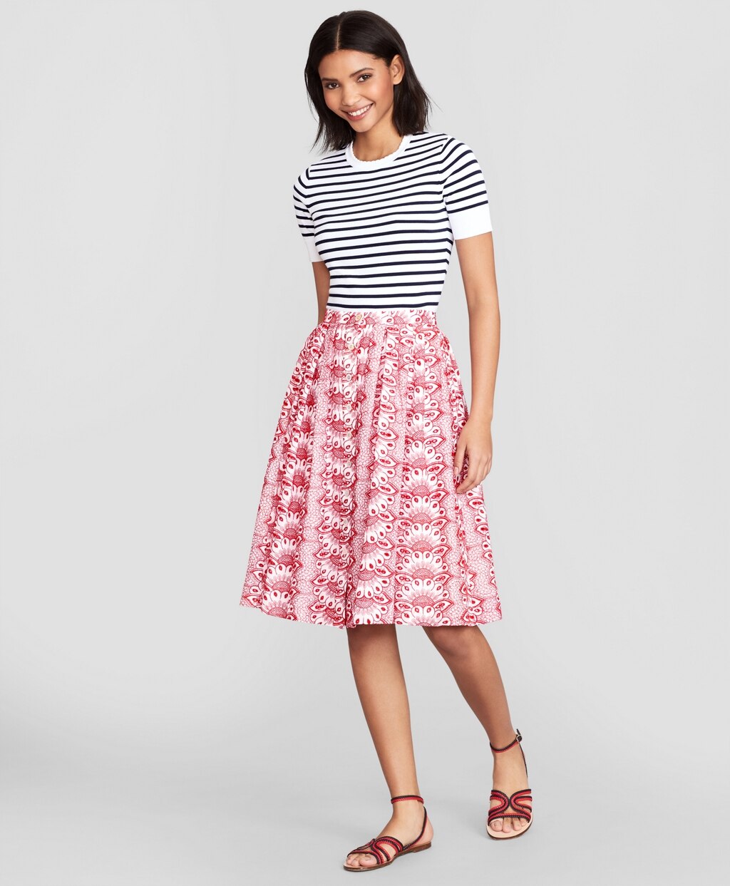 Brooks Brothers Women Striped Short-Sleeve Shell