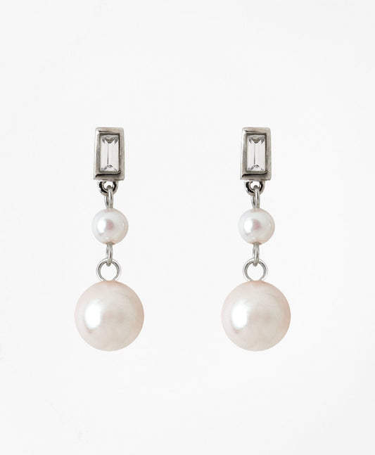 Brooks Brothers Women Glass Pearl Drop Earrings